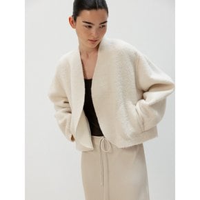 Handmade Curved Short Jacket_Ivory