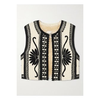 씨뉴욕 앰브로스 크롭 비즈 장식 자수 코튼 캔버스 베스트 크림 1647597350564389