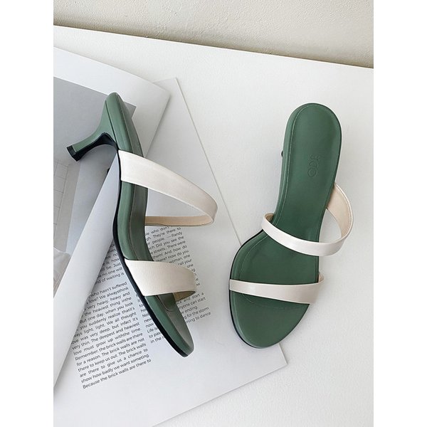 Riley two-tone Mule_olive 5/6/7/8cm ODR219157