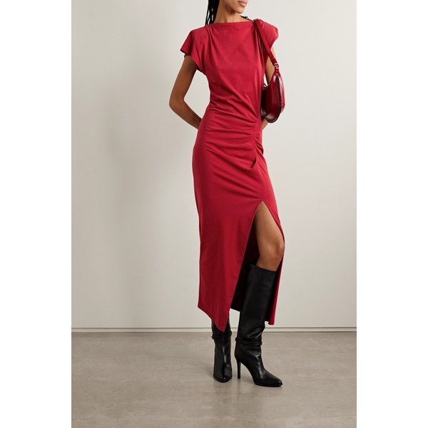 나델라 어시메트릭 개더드 코튼 저지 맥시 원피스 46376663162989386