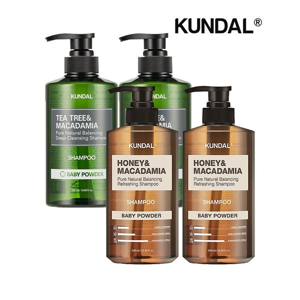 네이처 샴푸 베이비파우더 500ml x2개+딥클렌징 지성샴푸 베이비파우더 500ml x2개