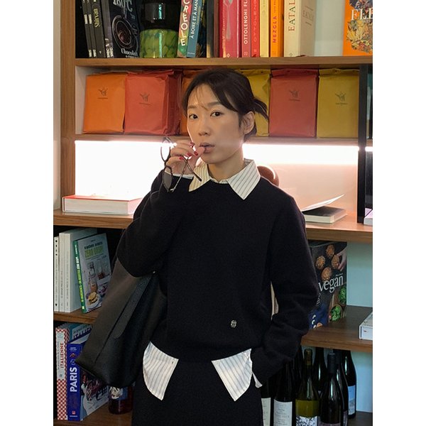 탄탄소프트 루즈핏니트_BLACK