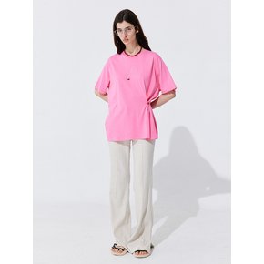 Button Line T-shirt_Hot Pink