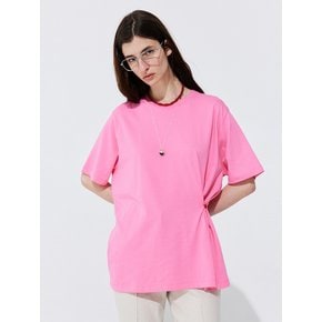 Button Line T-shirt_Hot Pink