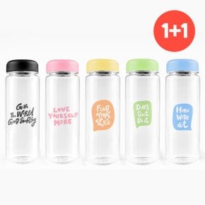 1+1  일러스트 텍스트 보틀 500ml 무배 국내산제작 텀블러 친환경_P340085011