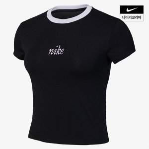 나이키 우먼스 나이키 스포츠웨어 칠 니트 슬림 크롭 티셔츠 NIKE HF8820-010