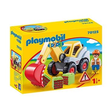  독일 플레이모빌 자동차 소방차 Playmobil 70125 1.2.3 Excavator for Ages 18 Months and Above