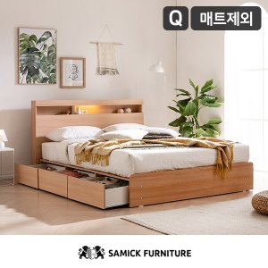 삼익가구 [SSG 단독]SAMICK로니 LED 빅서랍 3단 수납침대(매트제외-퀸)