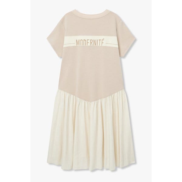 [파주점] 브이넥 저지 우븐 믹스 원피스 7126237502