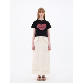 DOUBLE CUT CAGO SKIRT / IVORY