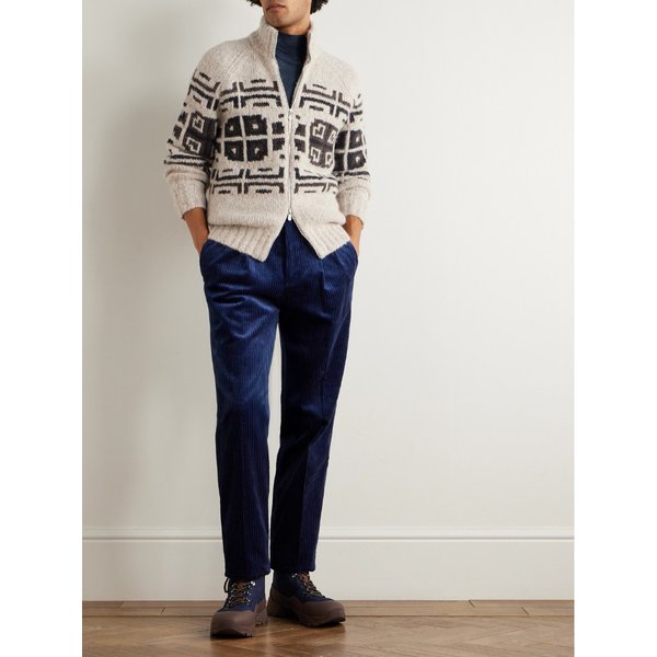 브루넬로쿠치넬리 슬림핏 로고 프린트 실크 블렌드 롤넥 스웨터 46376663162902653