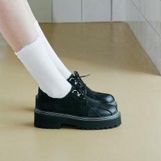 ljh083-7 platform lace-up loafers _ black