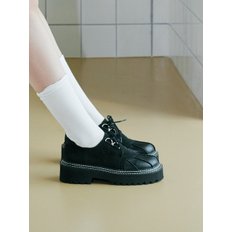 ljh083-7 platform lace-up loafers _ black