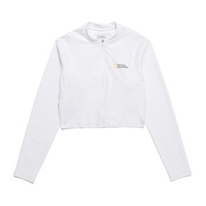 N242WRG620 여성 크롭 집업 래쉬가드 WHITE