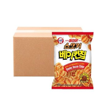 크라운 빙그레 스모키 베이컨칩 70g 16봉