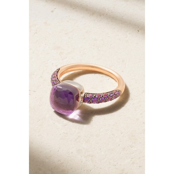 누도 클래식 로듐 도금 18k 로즈 화이트 골드 멀티스톤 링 1647597316539720