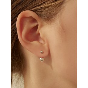 [연말 스페셜 6mm+10mm 진주귀걸이 증정][925 silver] Two-way mini heart earring