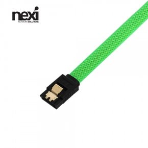 NX1252 SATA3 ㅡ자 락형 케이블 0.3m (그린)