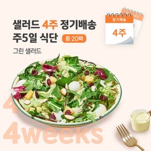 포켓샐러드 샐러드 4주 정기배송 주 5일 (그린 샐러드 5팩)