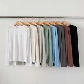 벨런 여리핏 기본 레이어드 이너 레이온 긴팔 시스루 시어 티셔츠 봄 가을