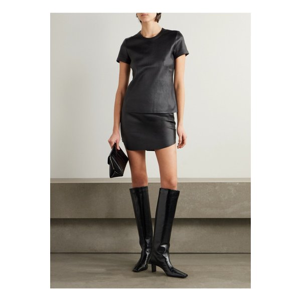 스툴즈 스트레치 가죽 미니 스커트 블랙 1647597359011508