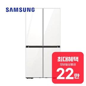 비스포크 냉장고 키친핏 4도어 615L (글램 화이트) RF60DB9KF235 렌탈 60개월 월 81900원