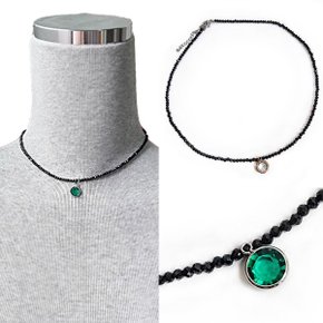 블랙 스피넬 2mm 원석목걸이 핸드메이드_P381722304