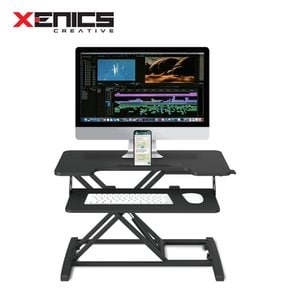 (카드할인) 제닉스 스탠딩 모션데스크 컴퓨터 책상 거치 받침대 테이블 높이조절