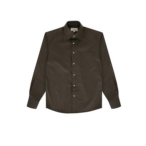 Essential Gaberdine cotton shirts (Dark Brown)