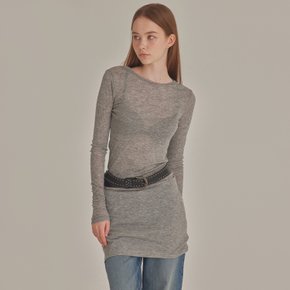 RIBBED MINI LONG-SLEEVE LAYERED DRESS_T426DS500(MG