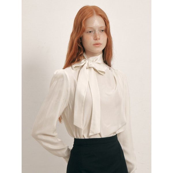 High Neck Tie Blouse