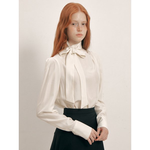 High Neck Tie Blouse