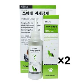 애견용품 쏘아베 귀세정제 120ml X2개 강아지 캣 귀청소 귀관리