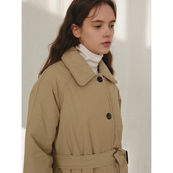 RAGLAN STRAP TRENCH PADDING_BEIGE