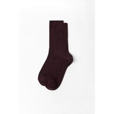 우먼 ZARA 자라 리브드 울 블렌드 삭스 양말 - 컬러   Aubergine 9862855