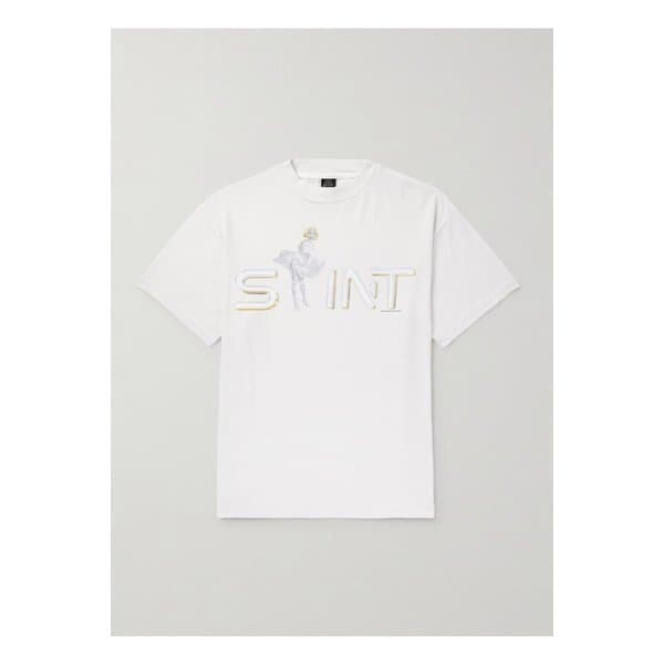 소라야마 마릴린 로고 프린트 코튼 저지 티셔츠 뉴트럴 46376663162875627