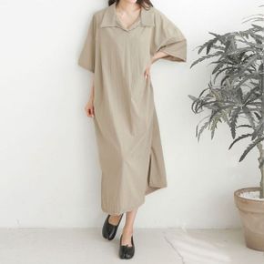 카라 오픈 포켓 여름 반팔 빅사이즈  원피스  La885_P391592061