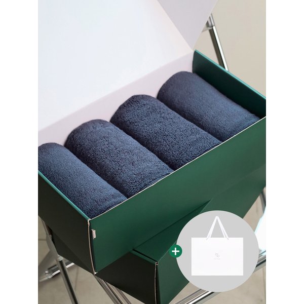 1퍼센테이지 데님 190g 30수 코마사 타올 4P 선물세트