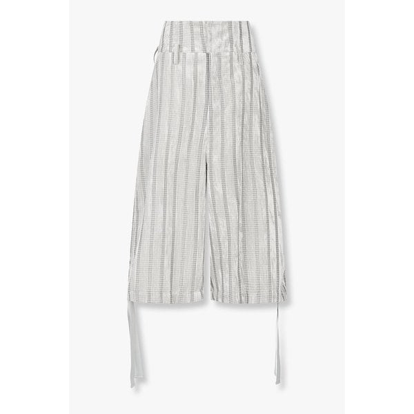 [REGULATION]체크 벨벳 패치 스트링 헴 팬츠 6616111002000