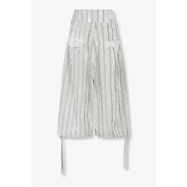 [REGULATION]체크 벨벳 패치 스트링 헴 팬츠 6616111002000