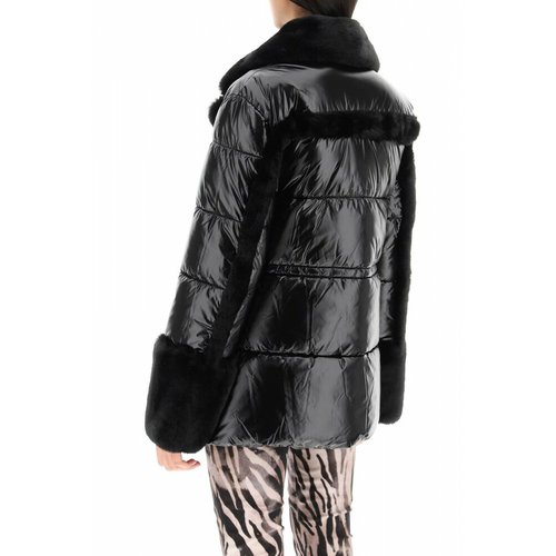 여성 puffer 자켓 위드 페이크 퍼 디테일 2BGL429804Z JBLK /5