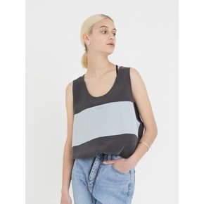 BLOCK SLEEVELESS TOP (CHARCOAL)