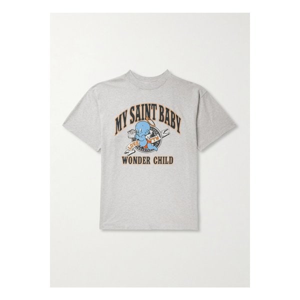 프린트 코튼 저지 티셔츠 그레이 46376663162875658