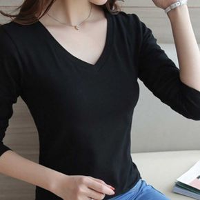 크롭맨투맨 모달티셔츠 브이넥 여자 티셔츠 기본티 데일리 긴팔 레이어드룩 오버핏후드티 오프숄더맨투맨