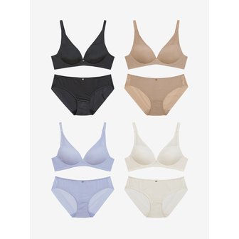 원더브라 V넥 노와이어 브라팬티 8종(브라4+팬티4) WBW4N29303132_T