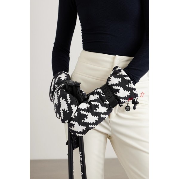 퍼펙트 모먼트 다보스 투톤 프린트 패딩 가죽 벙어리 장갑 블랙 46376663162919977