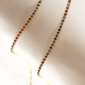 Rainbow color cubic glasses chain