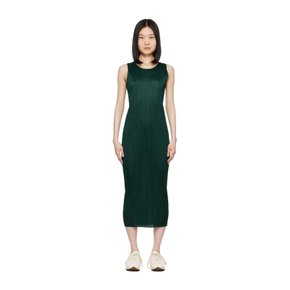 플리츠플리즈 그린 뉴 컬러풀 베이직 3 미디 드레스 PP47JH810 69 Dark Green