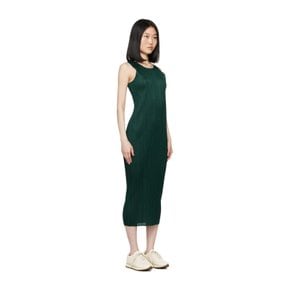 플리츠플리즈 그린 뉴 컬러풀 베이직 3 미디 드레스 PP47JH810 69 Dark Green