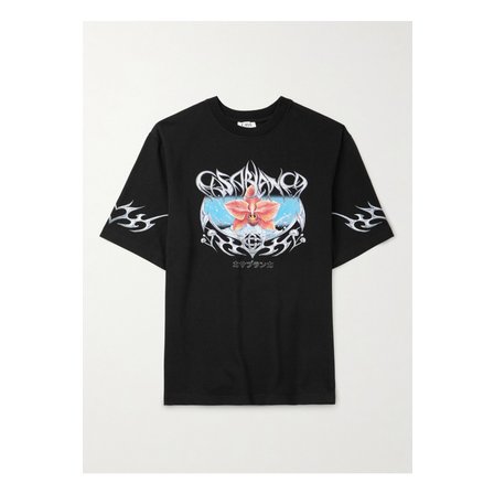 CASABLANCA 카사블랑카 블레이드 프린트 오가닉 코튼 저지 티셔츠 블랙 46376663162876062